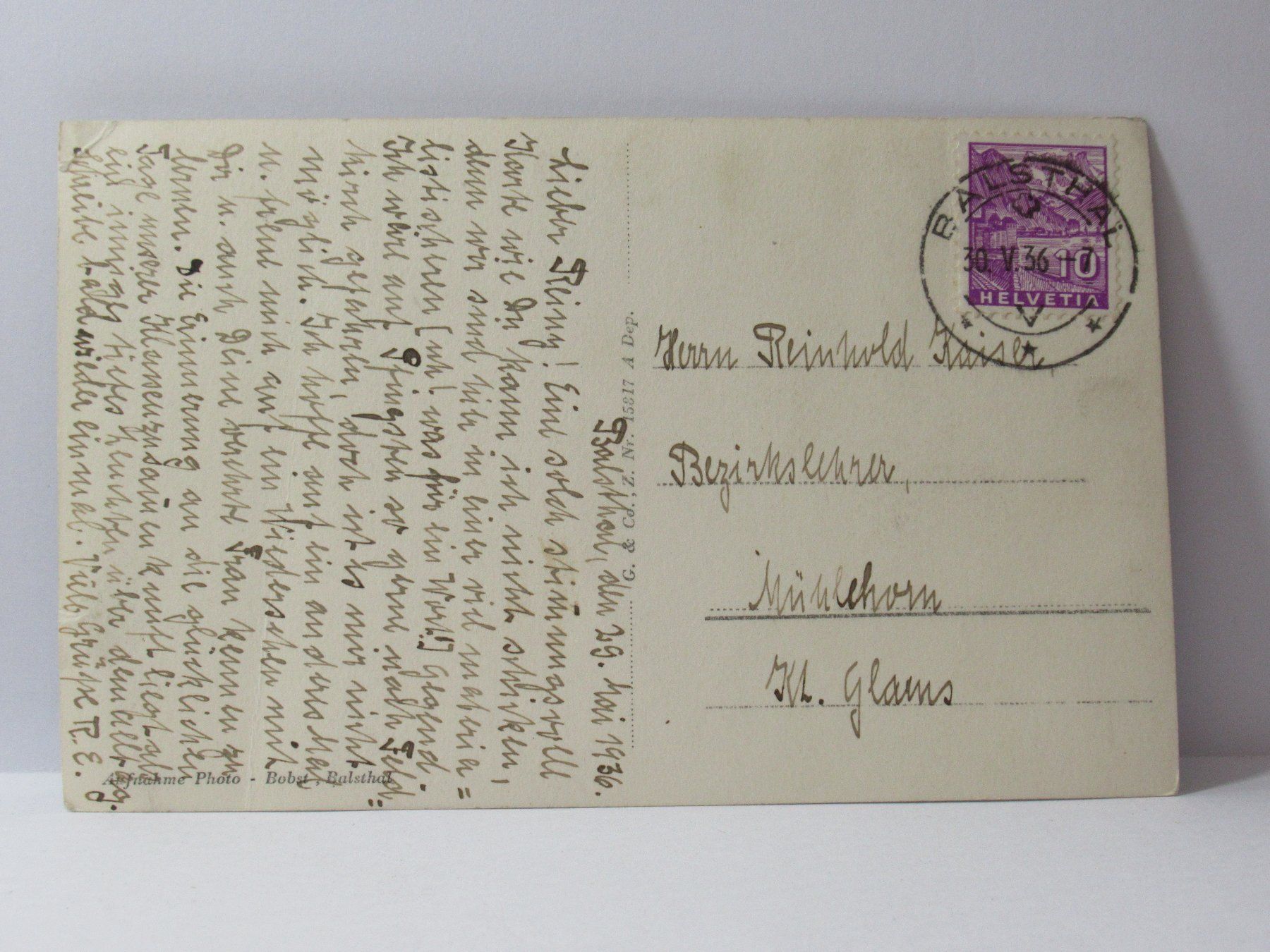 Cartoline postali: Balsthal mit Alt Falkenstein 1936 – Usato da Grenchen venduto da Bluemchen1900 1