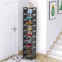 Schmales Schuhregal mit 10 Ebenen