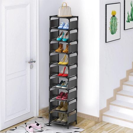 Schmales Schuhregal mit 10 Ebenen