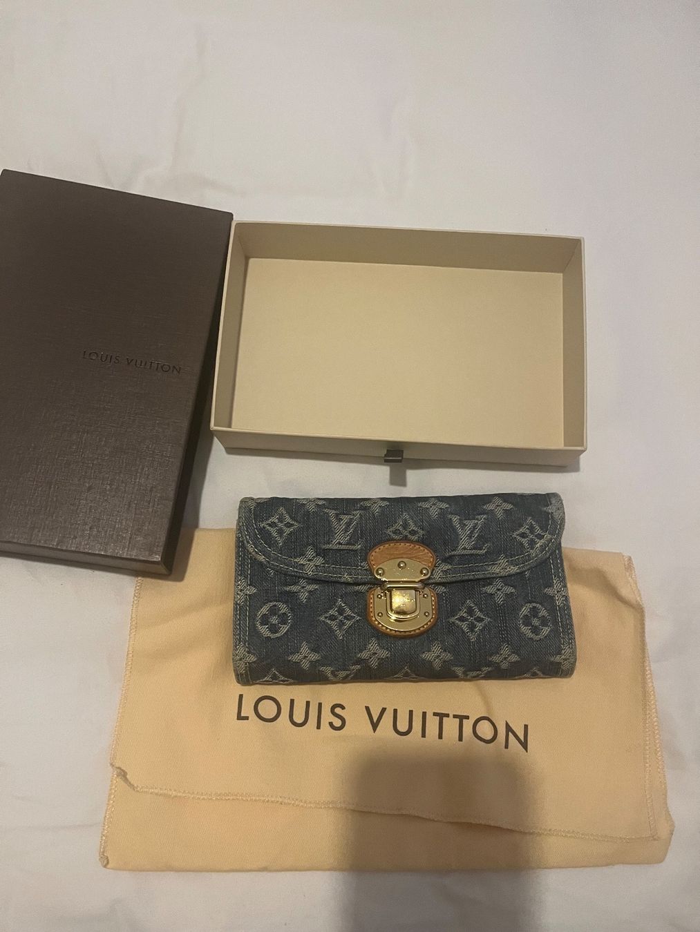 Louis Vuitton Portamonete: Louis Vuitton denim portemonnaie – Usato da Lausanne venduto da pioupiou38 4