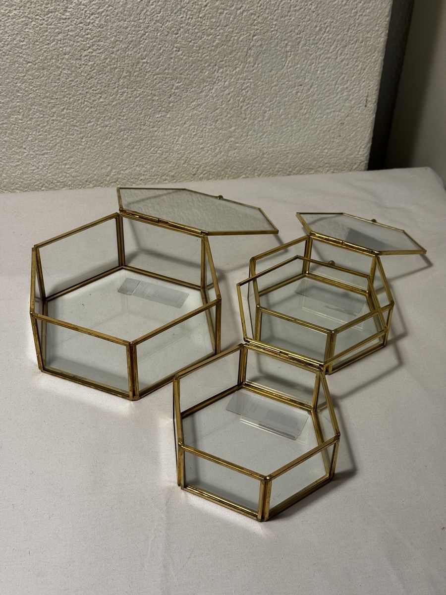 Portagioie: 12 Vintage Glasboxen/ Schmuckkästchen – Nuovo e nell'imballaggio originale da Stüsslingen venduto da leo_nzh6 4