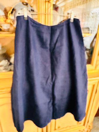 Talbots Rock schwerem 100 % Leinen Jupe Lin dunkelblauem