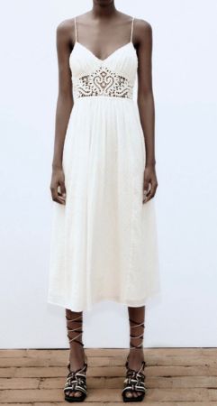 ZARA bohemian white dress S/36