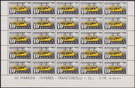 1937, Nr.210x (Automobilpostbüro) Halbbogen à 25 ** K:50.-