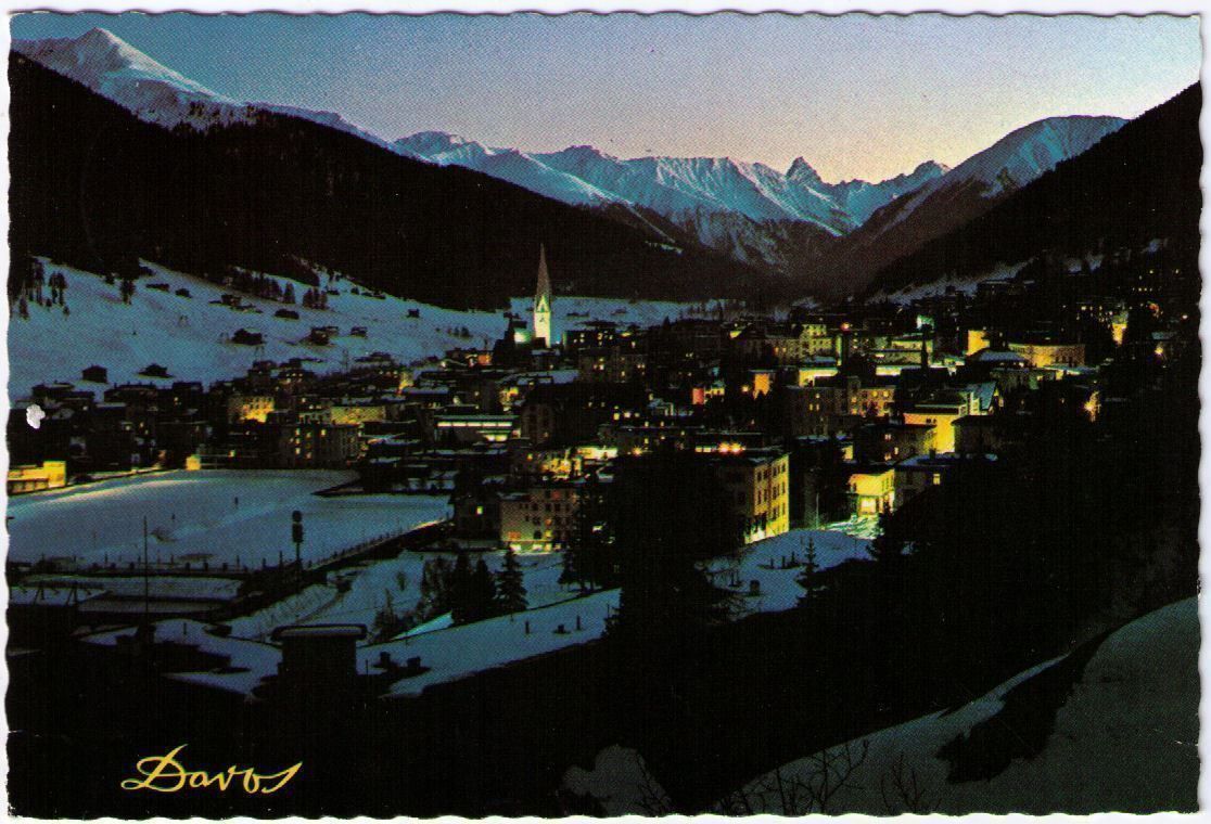 Cartoline postali: Davos by Night – Usato da Binningen venduto da Mountainrider