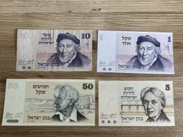 Diverse Sammlung alter Israelischer Banknoten, Top Zustand