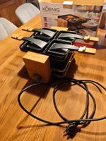 KOENIG Raclette Bambus Line für 4 Pers. Wendegrillplatte.
