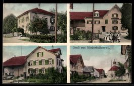 AK Niederhelfenschwil, vier Motive aus dem Ort