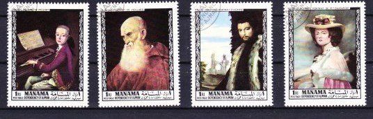 Tutti i francobolli: Série 4 timbres - Ajman/Manama - 1970 - Obl. – Usato da Blonay venduto da Leglaude_01