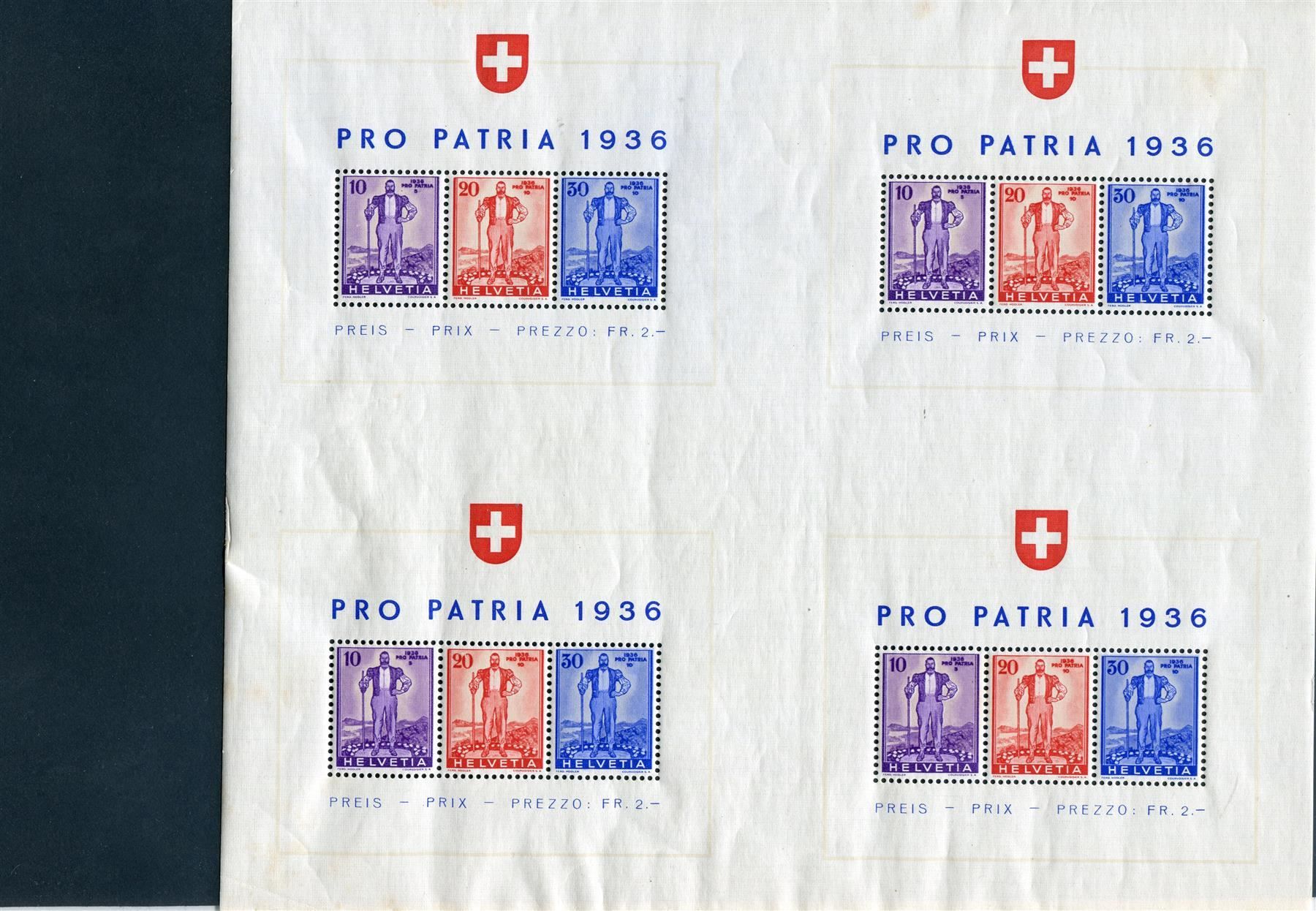 Tutti i francobolli: 1936 Patria Gross-Block Nr. W 8a postfr. – Usato da Winterthur venduto da Kyoung