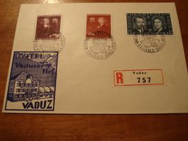 Liechtenstein R-Brief 1943, Vermählung, Hotel Vaduzerhof