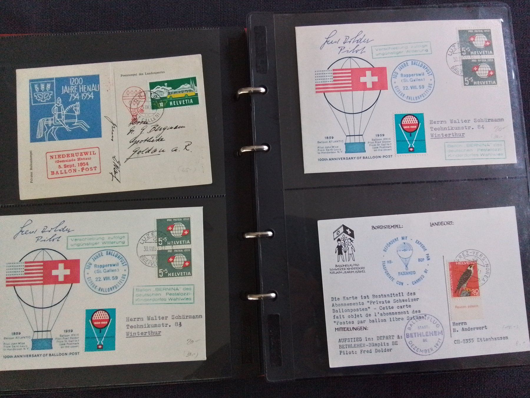 Alle Briefmarken: Ballonpost 123 Belege hoher Kat-Wert – Gebraucht aus Reichenburg von Pipo-67 7