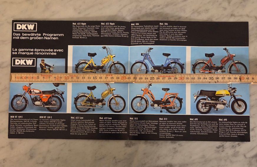 DKW Dokumente: Prospekt Mofa DKW Mod. 622 Hippie Mod.506 – Gebraucht aus Schenkon von TG10 2