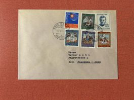 Briefumschlag frankiert Pro Patria 1966 Bern 1966 gelaufen