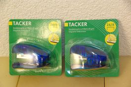 2x Tacker, blau in OVP / mit Entklammerer