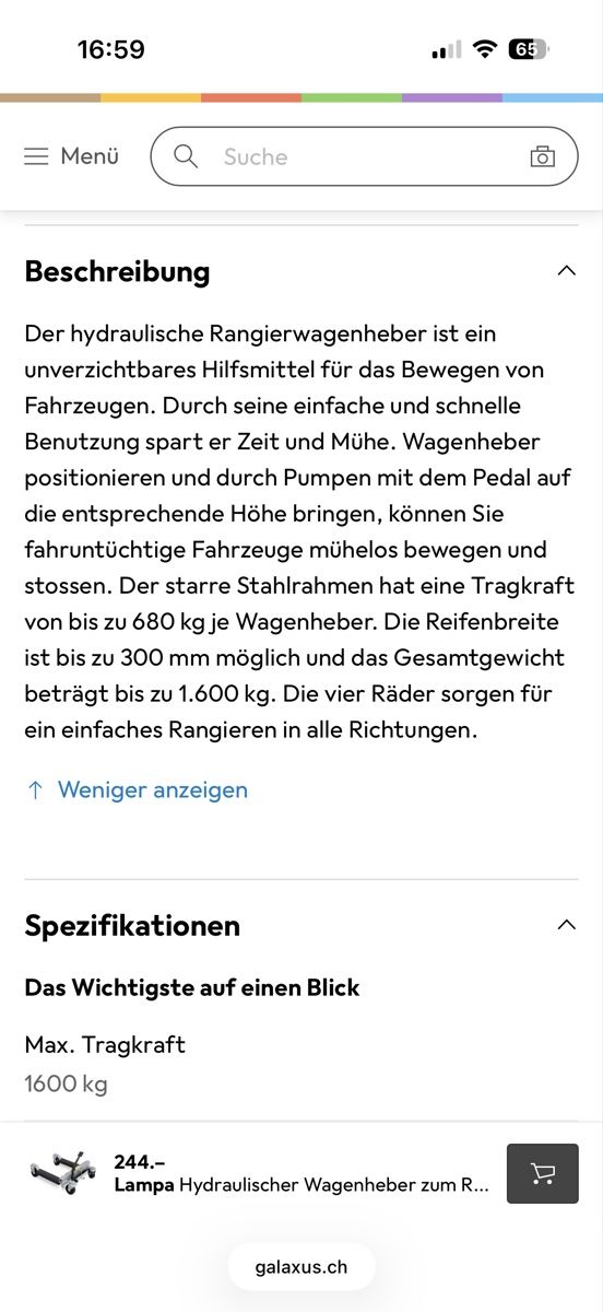 Tutti gli attrezzi: PKW Rangierhilfe – Usato da Bettlach venduto da mehr86 6
