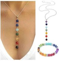 Halskette + Armband des 7-farbigen Chakras