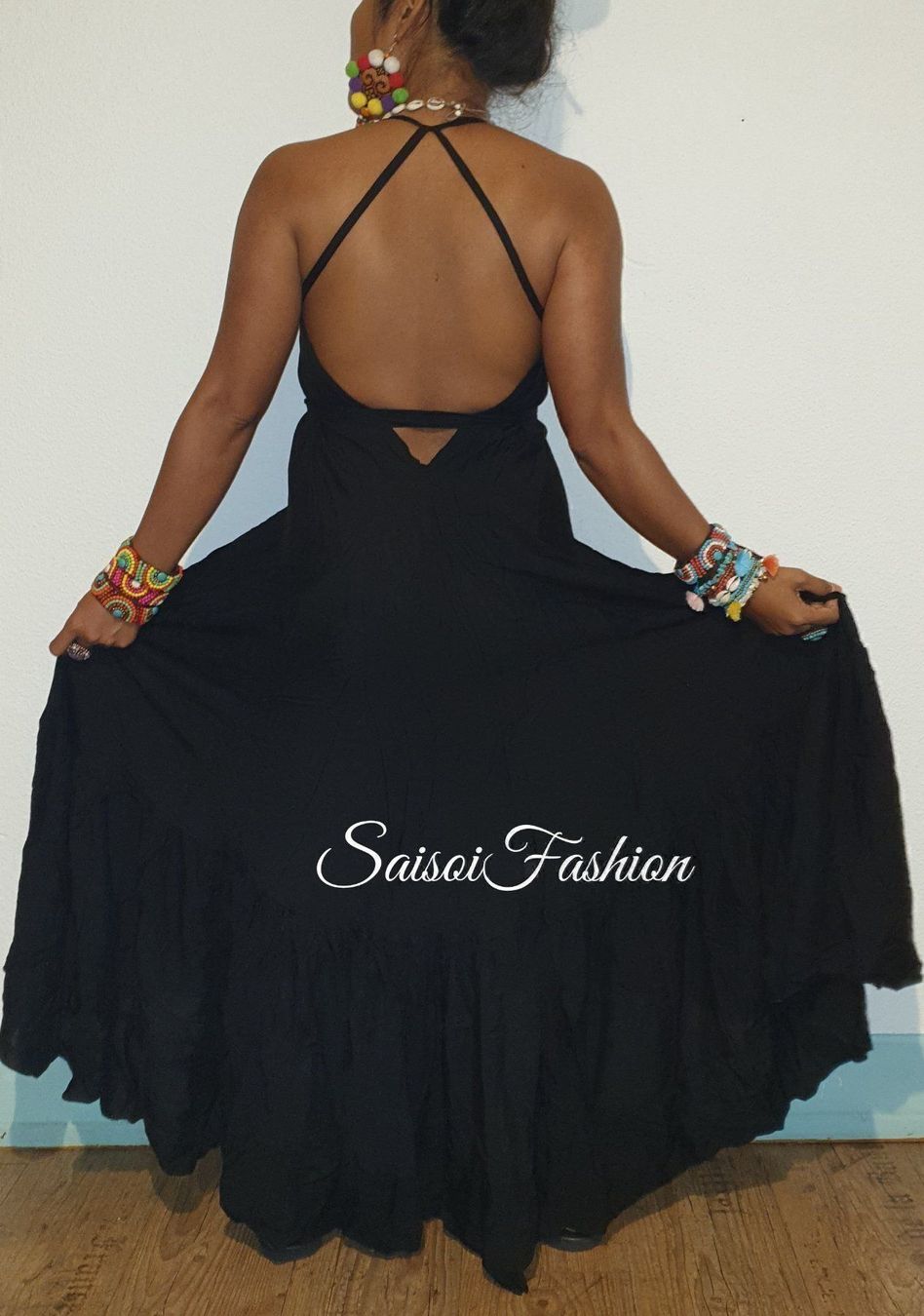 Vestiti: Sommer Boho,Strand black Maxikleid XS-L – Nuovo e nell'imballaggio originale da Ebmatingen venduto da SaisoiFashion 4