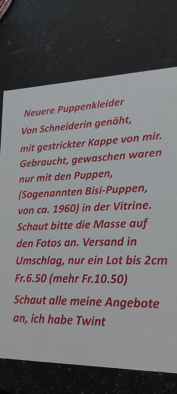 Puppen: Puppenkleid – Gebraucht aus Muri AG von nindo1 6
