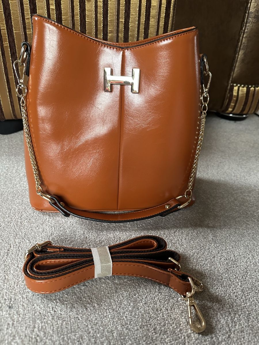 Borse da donna: Schultertasche, hellbraun, mit gold, neu – Nuovo (secondo la descrizione) da Zollikon venduto da into-the-west 5