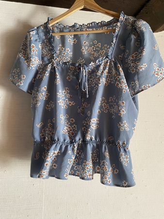 Chemisiette bleu fleurs taille S