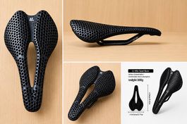 Selle vélo 3D alvéolée WEST BIKING  Rails Cr-Mo  265 g