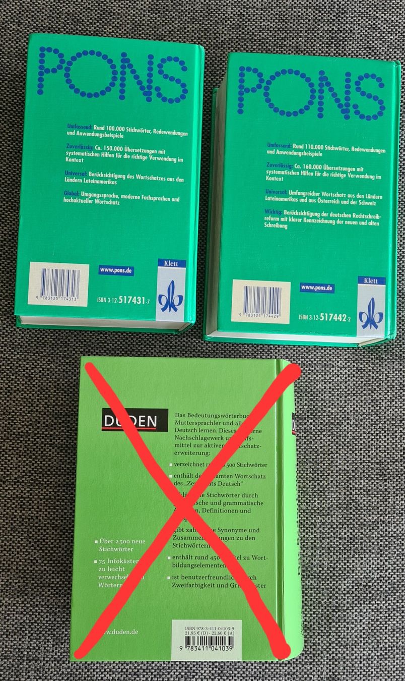 Libri: Pons Wörterbücher - Deutsch-Spanisch – Usato da Zumikon venduto da Rosa26 1