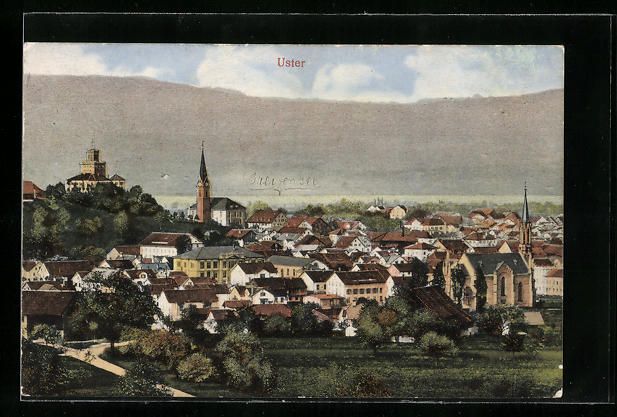 Ansichtskarten: AK Uster, Gesamtansicht der Ortschaft – Gebraucht aus Berlin von bartko-reher
