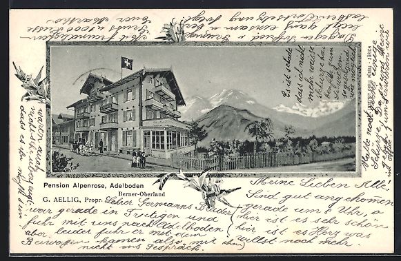 Cartoline postali: Adelboden /Berner-Oberland, Pension Alpe – Usato da Berlin venduto da bartko-reher