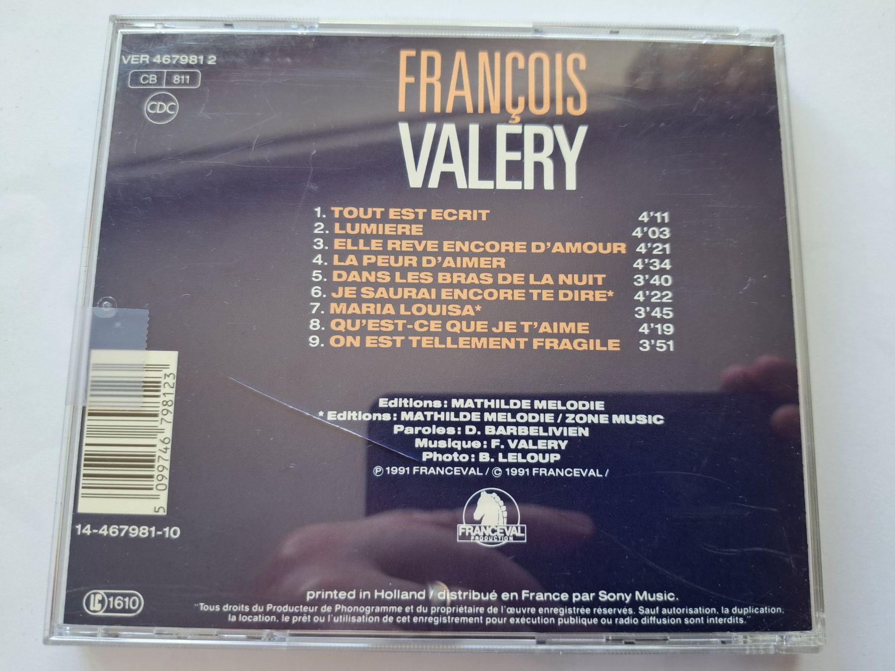 CD: Cd François Valéry - Tout est écrit – Usato da Pully venduto da bro_n52j 1