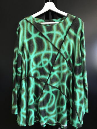 Pull évasé OZAI N KU, taille S, imprimé vert