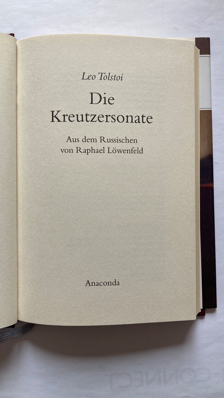 Libri: TOLSTOI - Die Kreutzer Sonate – Nuovo (secondo la descrizione) da Bubendorf venduto da Alpenheidi 3