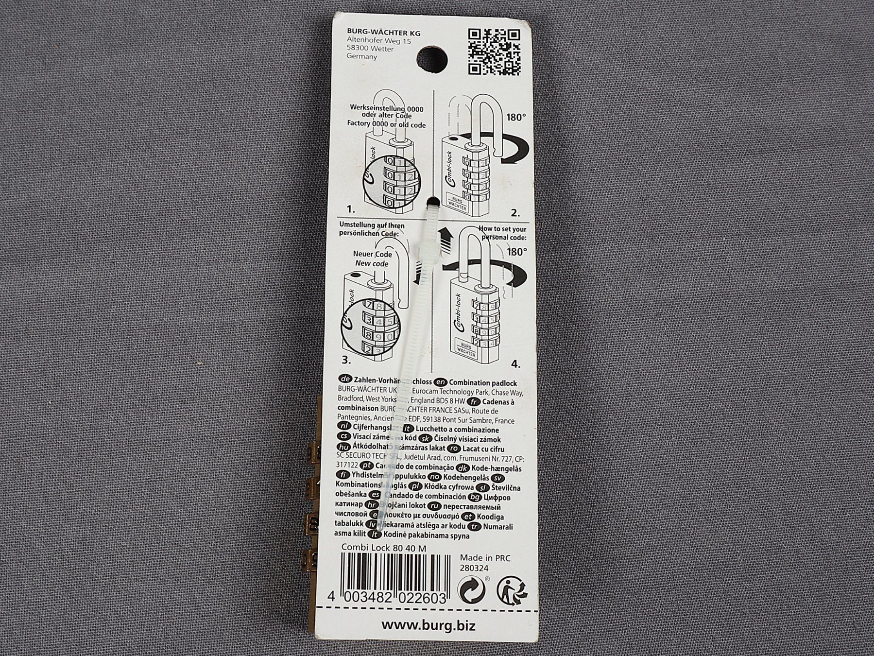 Schlösser: BURGWÄCHTER Zahlen-Vorhängeschloss – Neu und originalverpackt aus Steinen von Restwert_Steinen 1