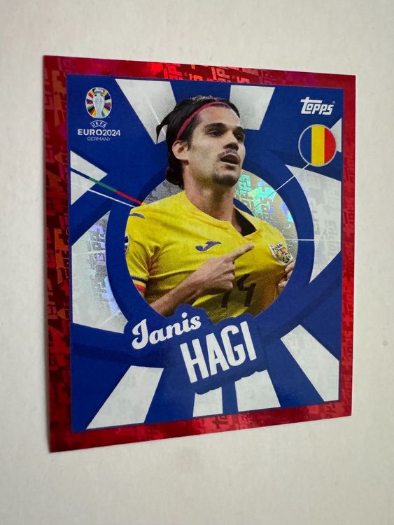 Autocollant Topps EURO 2024 – Ianis Hagi (Roumanie) – Parallèle Violet