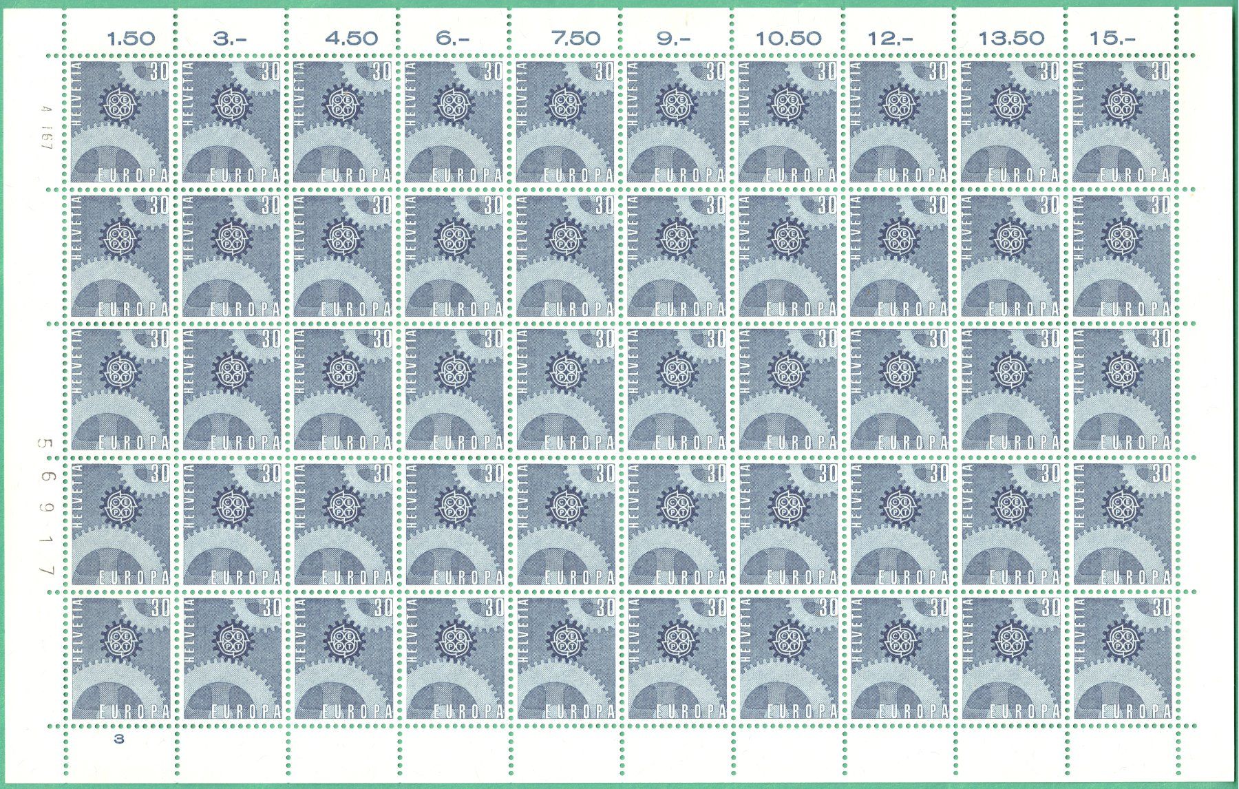 Alle Briefmarken: EUROPA   1967    Bogen   postfrisch – Neu (gemäss Beschreibung) aus Mellingen von Ginger