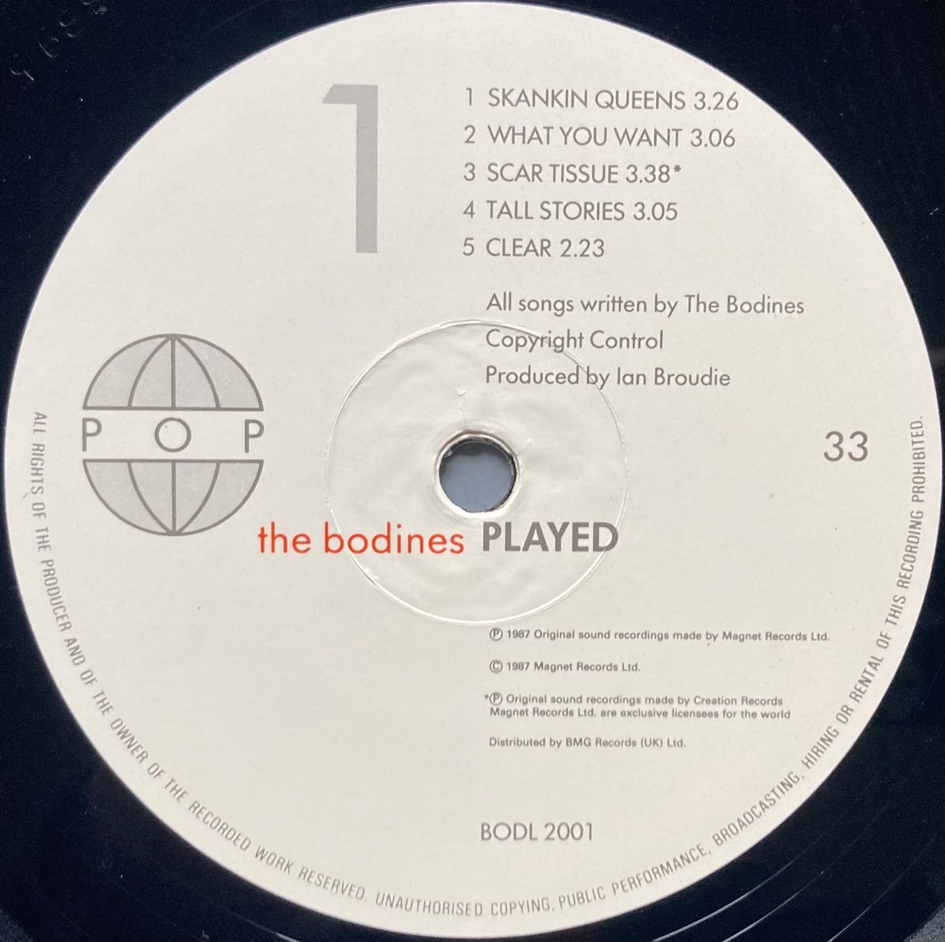 Dischi in vinile: THE BODINES - PLAYED – Usato da Poliez-Pittet venduto da Newtown-Records 3