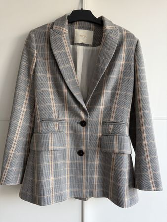 Maje Blazer Gr. 34 kariert grau, top Zustand!