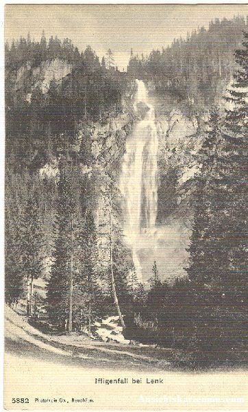 Ansichtskarten: Lenk - Iffigenfall + 1907 – Gebraucht aus Emmenbrücke von teestube