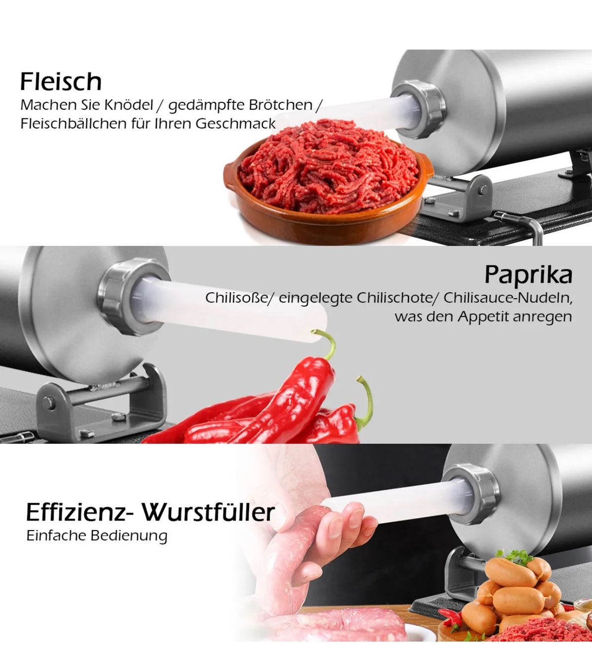 Küchengeräte: + Wurstfüller Wurstmaschine Wurstfüllmaschine 4,8L Wurst – Neu und originalverpackt aus Amriswil von JaJa-Express 4