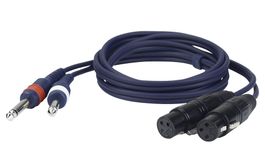 DAP 2 unbal. Jack mono to 2XLR/F 3p. 1.5 m