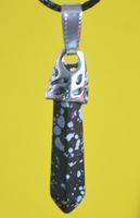 Halskette Z-197 – Säule – Schneeflocken Obsidian – ca.3,5 cm