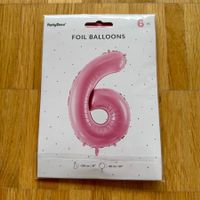 Grosser Folienballon Zahl 6 Rosa 100cm Neu