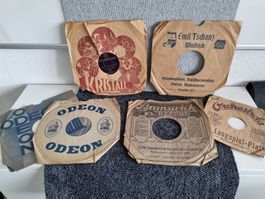 Alte Hüllen für Schellackplatten Konvolut für Ø 25cm