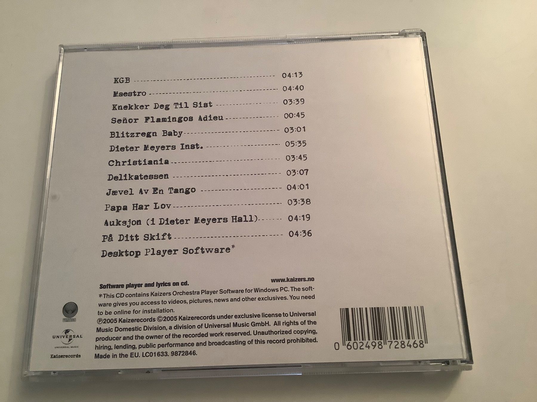 CD: Kaizers Orchestra / Maestro / 2005 – Usato da Dübendorf venduto da Troll_88 1