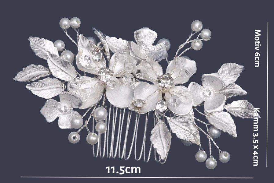 Accessori per capelli: Hochwertiger Flowerkamm silber/weiss – Nuovo e nell'imballaggio originale da Bottenwil venduto da anh_5brz 1