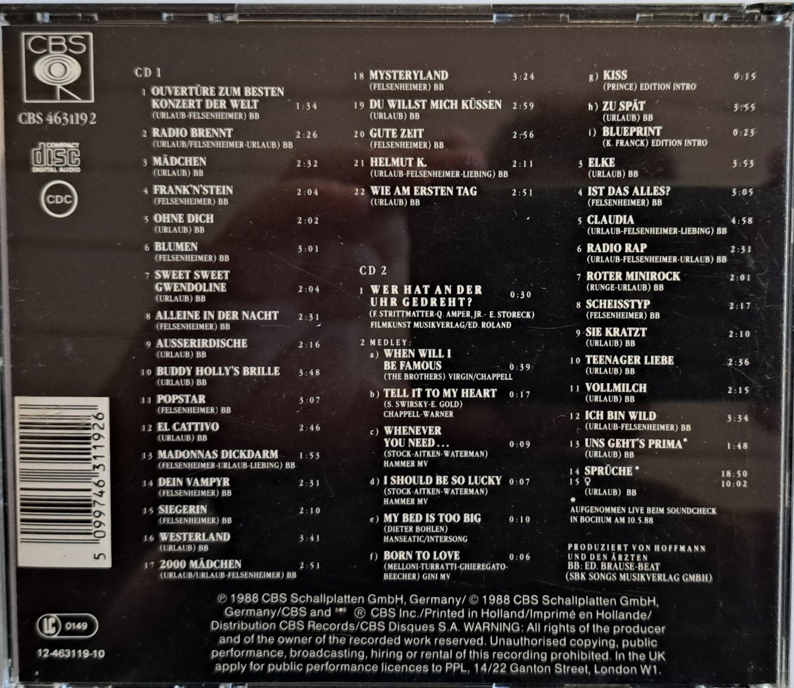CD: Die Ärzte Live / Nach uns die Sintflut – Usato da Tenniken venduto da mik_6mxg 3