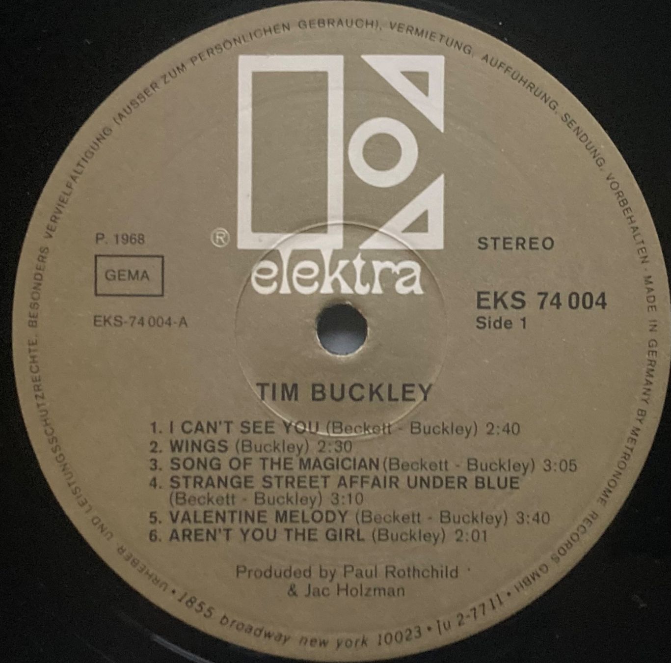 Vinyles: TIM BUCKLEY - TIM BUCKLEY – D'occasion à Poliez-Pittet par Newtown-Records 2