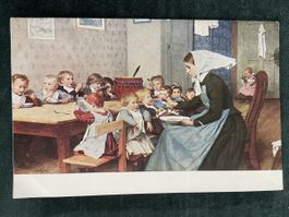 Postkarte Albert Anker Die Krippe Pro Juventute 