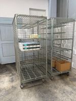 Gitterschrank Metall 2 Stk. mit Rollen, einzel zu verkaufen