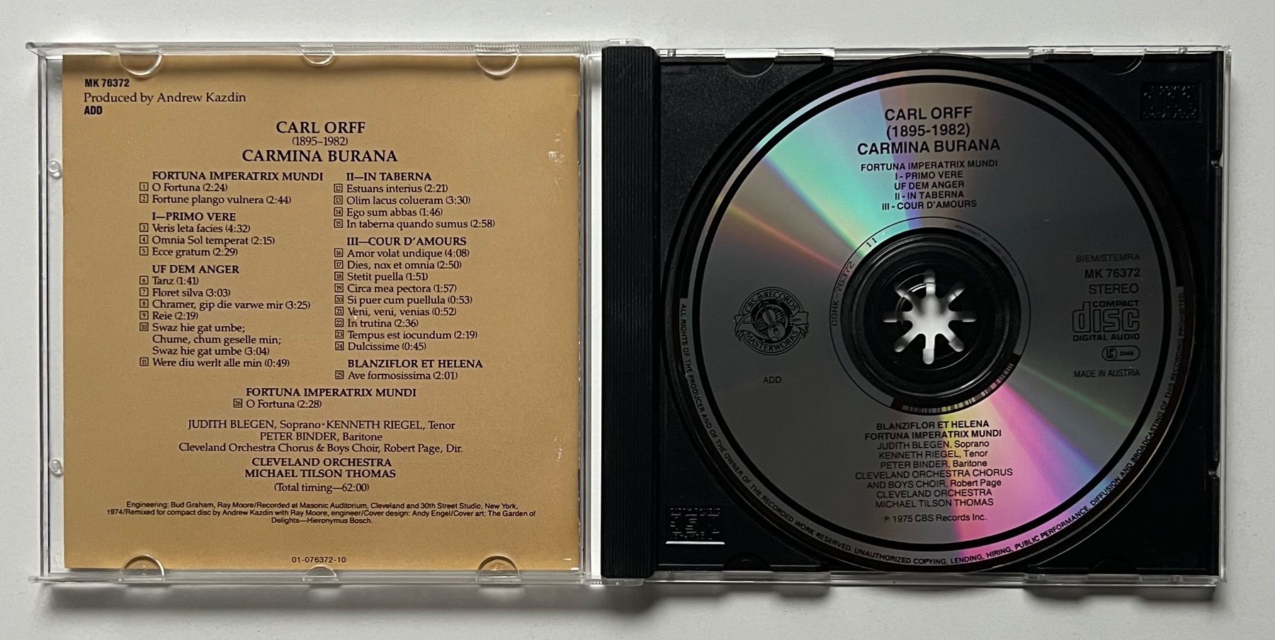 CD: Carl Orff / Carmina Burana – Usato da Näfels venduto da rottabi 2